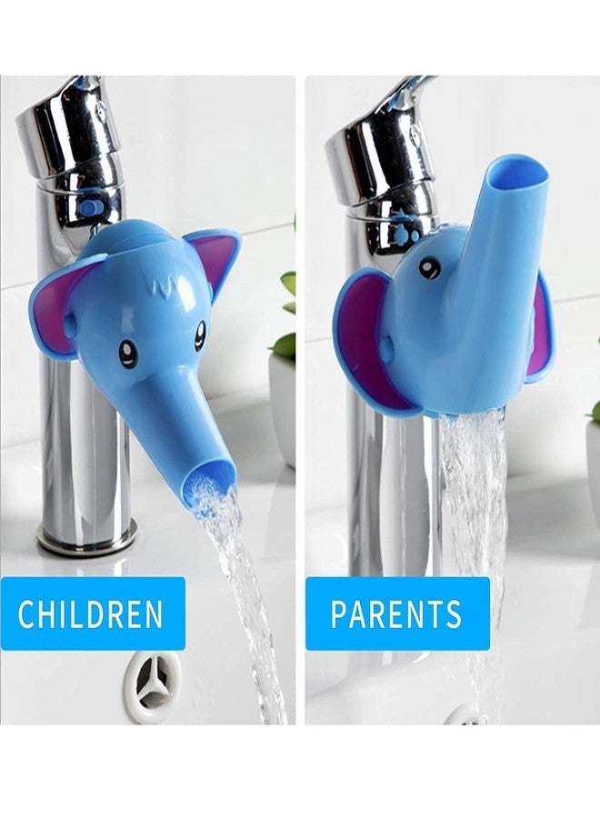 TORIOX حامل صنبور ماء على شكل فيل من السيليكون والبلاستيك من توريوكس، مناسب للمطبخ والحمام، مثالي لغسل أيدي الأطفال الرضع والأطفال الصغار، موفر للمياه، ملحق حمام - Image 4